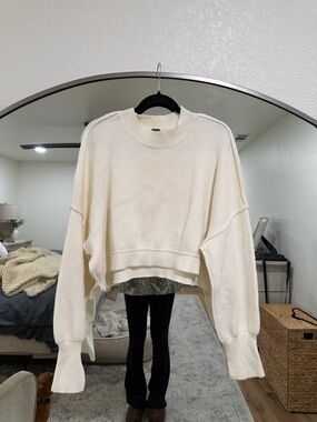 Free People Cream Easy Street Sweater